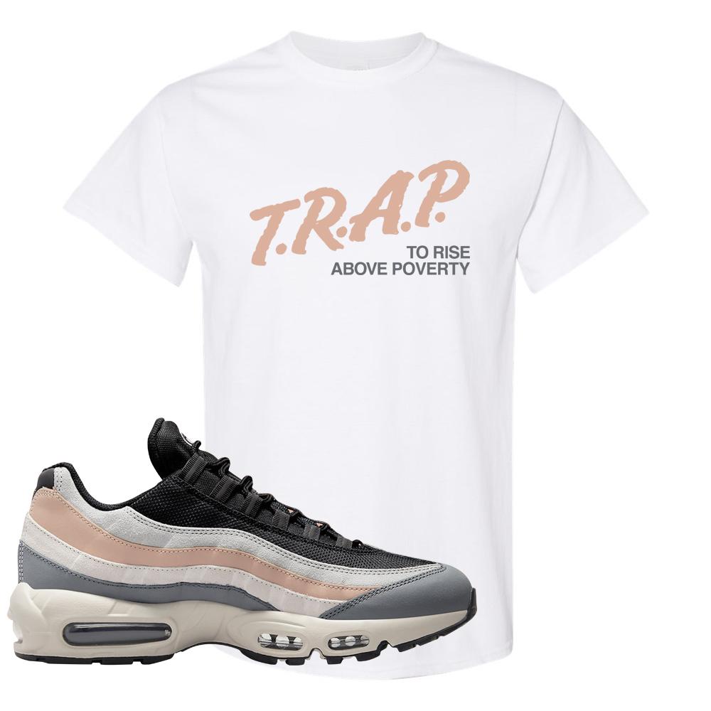 Black White Beige 95s T Shirt | Trap To Rise Above Poverty, White