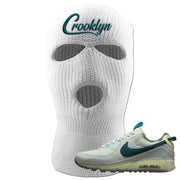 Seafoam Dark Teal Green 90s Ski Mask | Crooklyn, White