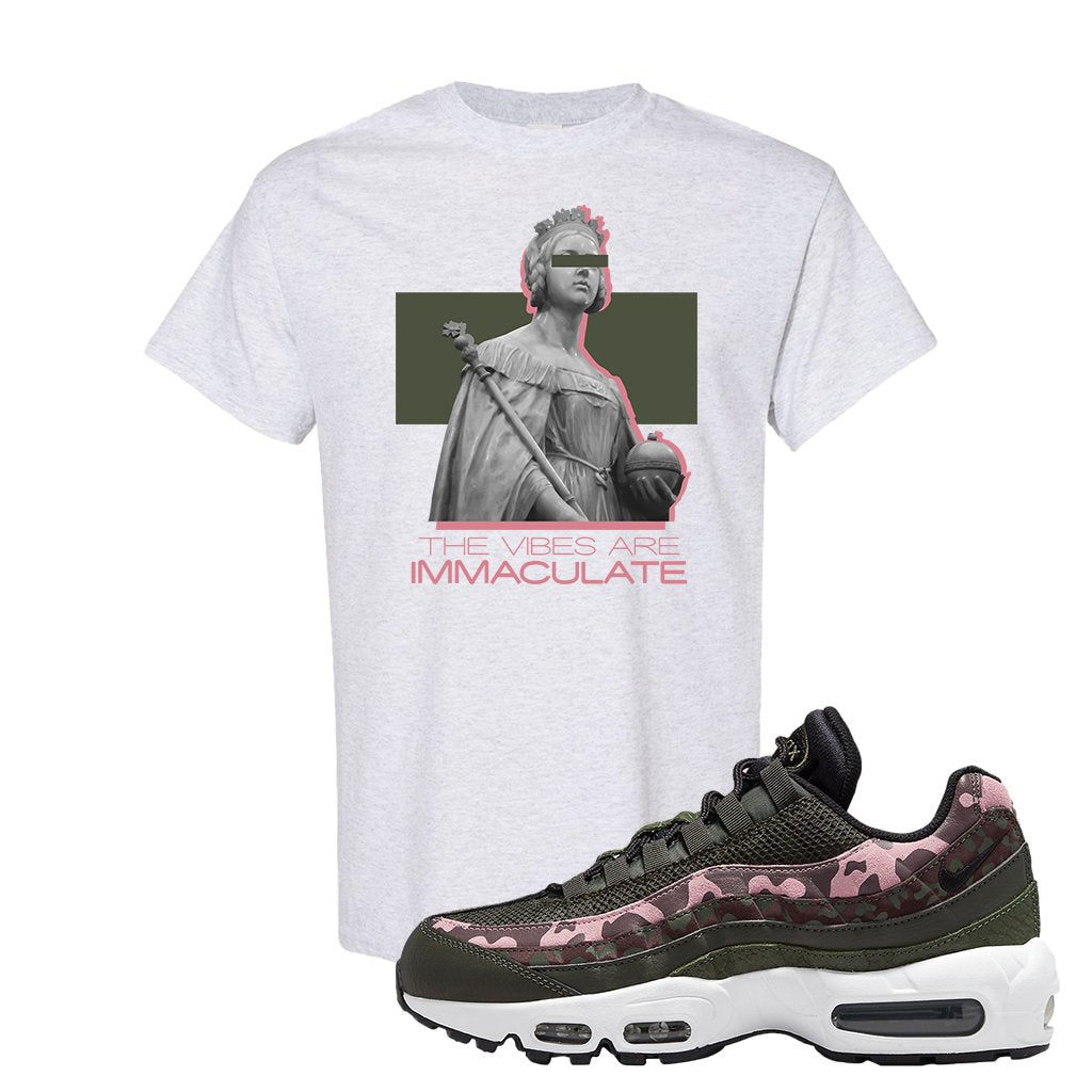 Olive Pink Camo 95s T Shirt | The Vibes Are Immaculate, Ash