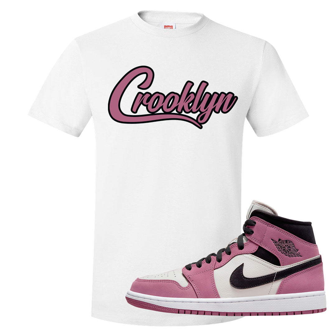Berry Black White Mid 1s T Shirt | Crooklyn, White