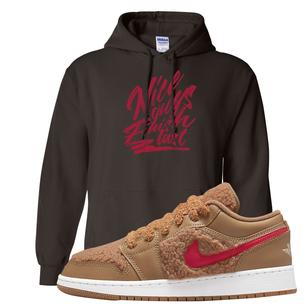 Teddy Bear Low 1s Hoodie | Nice Guys Finish Last, Chocolate