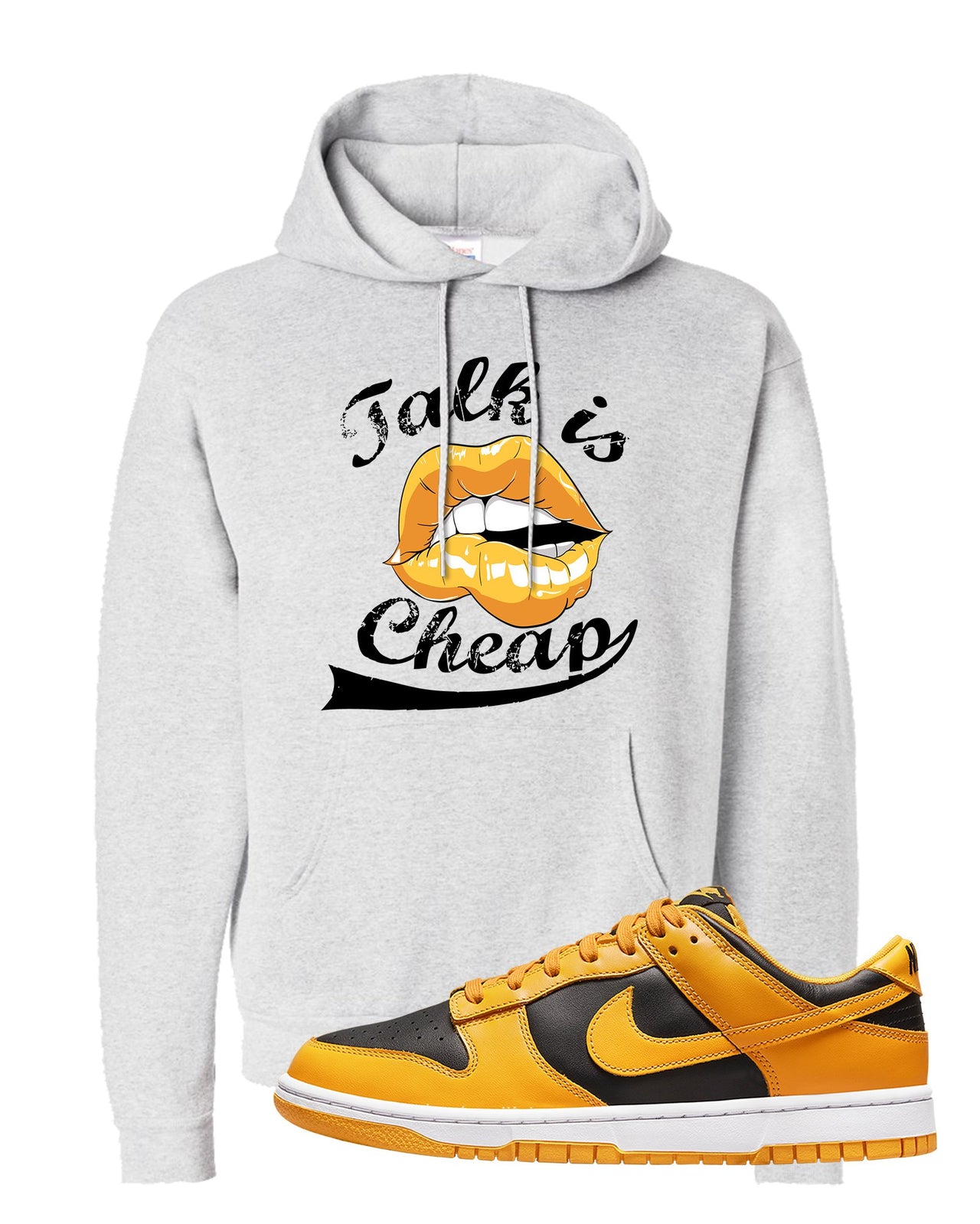 Goldenrod Low Dunks Hoodie | Talk Is Cheap, Ash