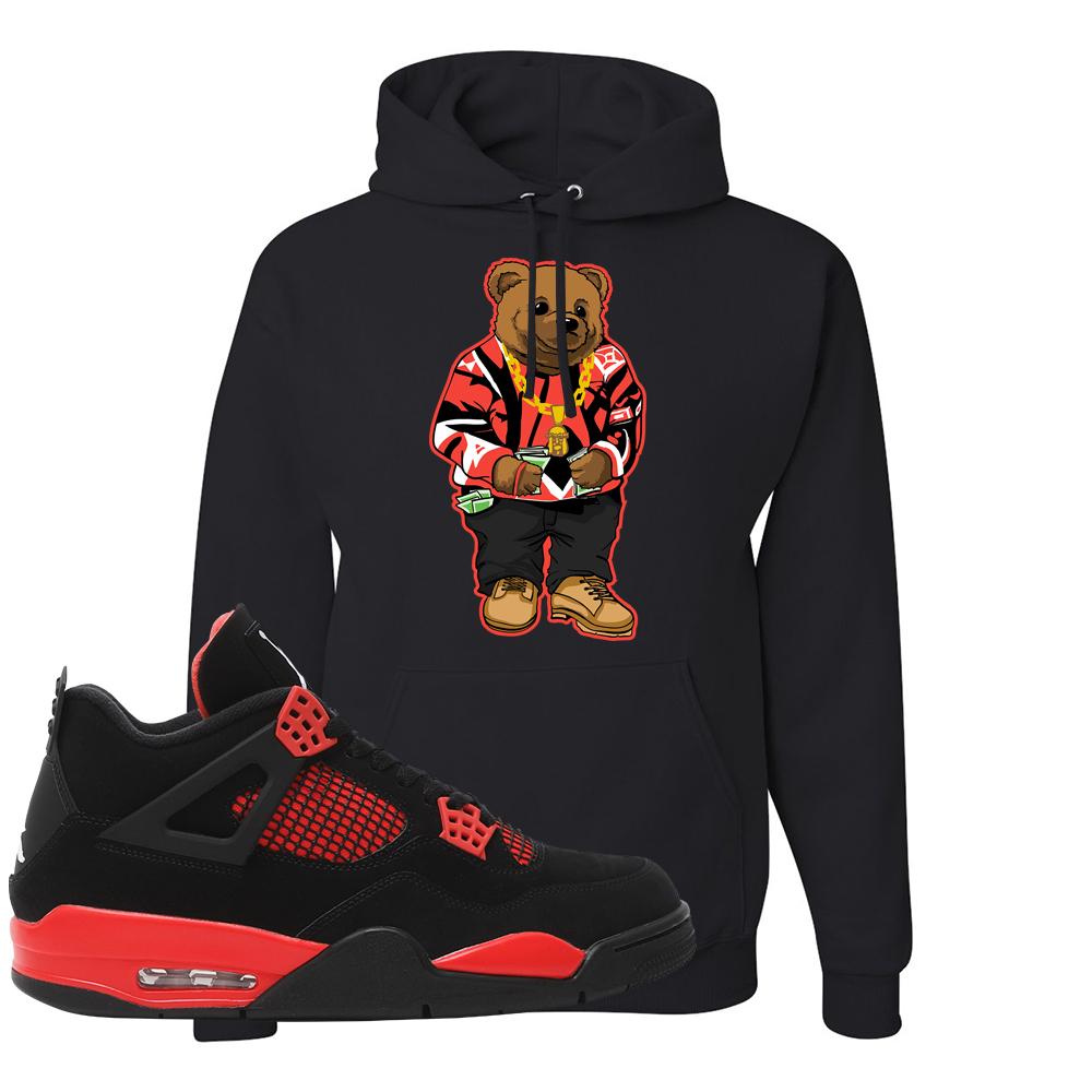 Red Thunder 4s Hoodie | Sweater Bear, Black