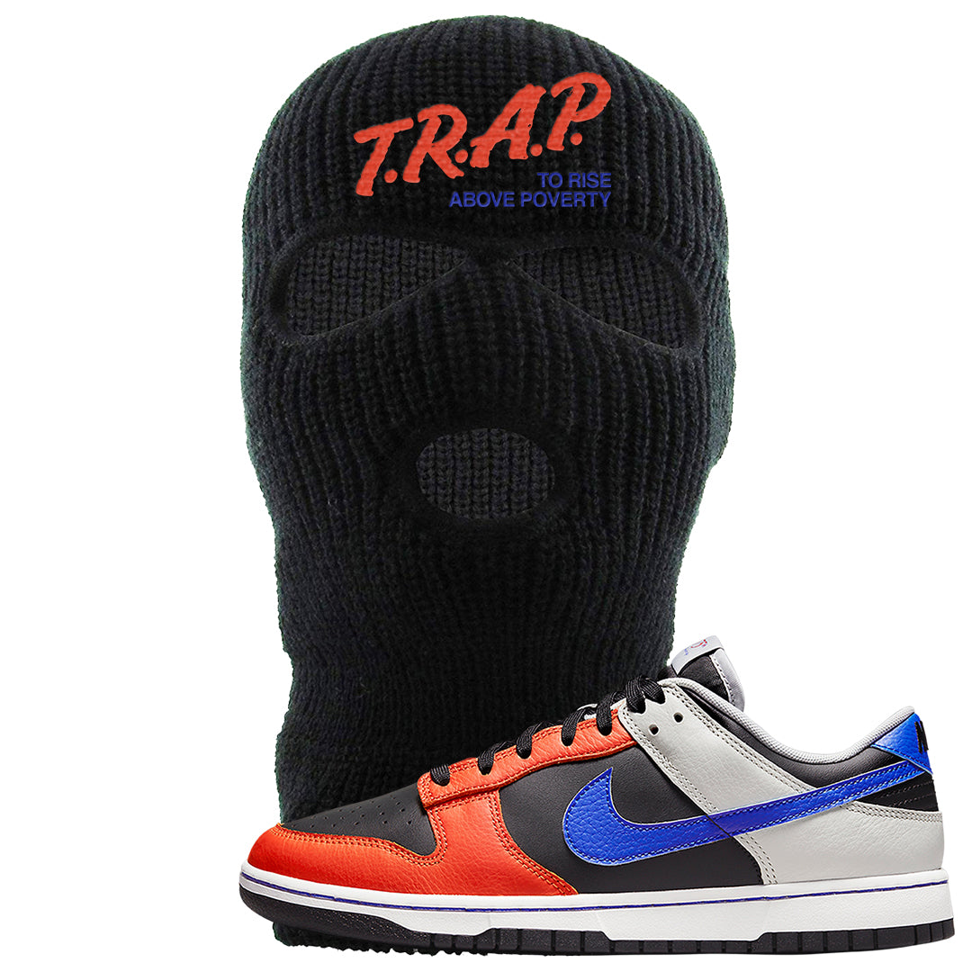 75th Anniversary Low Dunks Ski Mask | Trap To Rise Above Poverty, Black