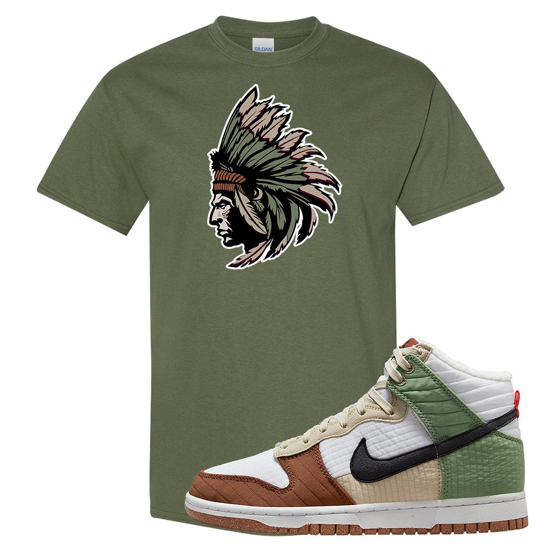 Toasty High Dunks T Shirt | Indian Chief, Military Green