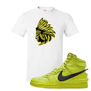 Atomic Green High Dunks T Shirt | Indian Chief, White