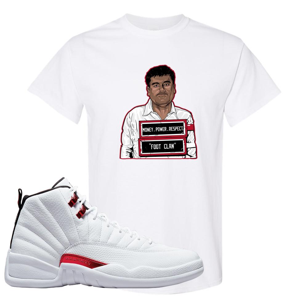 Twist White Red 12s T Shirt | El Chapo Illustration, White