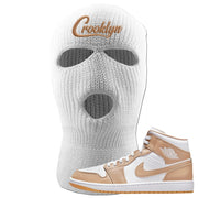 Air Jordan 1 Mid Tan Leather Ski Mask | Crooklyn, White