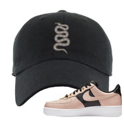 Air Force 1 Low Bling Tan Leather Dad Hat | Coiled Snake, Black