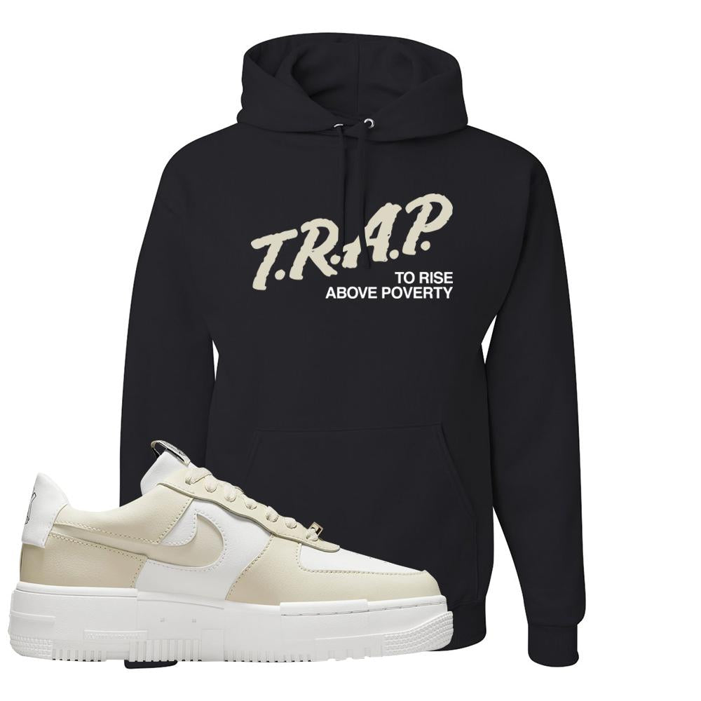 Pixel Cream White Force 1s Hoodie | Trap To Rise Above Poverty, Black