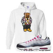 Next Nature Pink 95s Hoodie | Sweater Bear, White