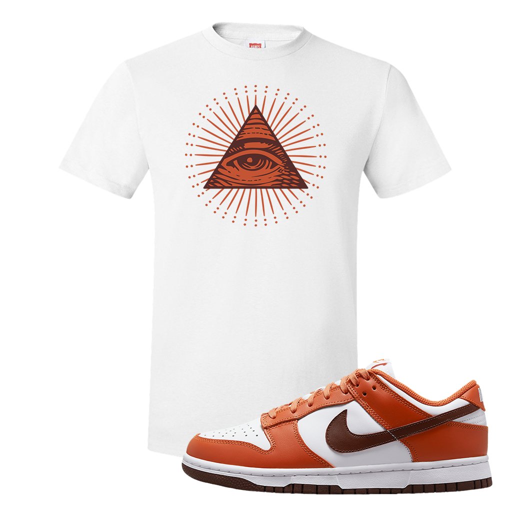 Reverse Mesa Low Dunks T Shirt | All Seeing Eye, White