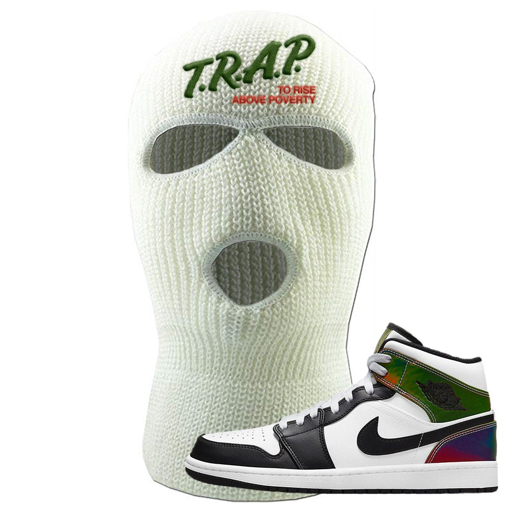 Color Change Mid 1s Ski Mask | Trap To Rise Above Poverty, White