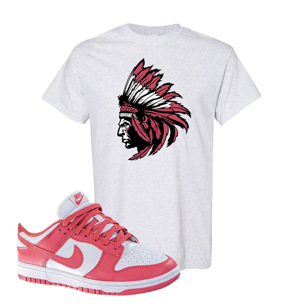 Archeo Pink Low Dunks T Shirt | Indian Chief, Ash