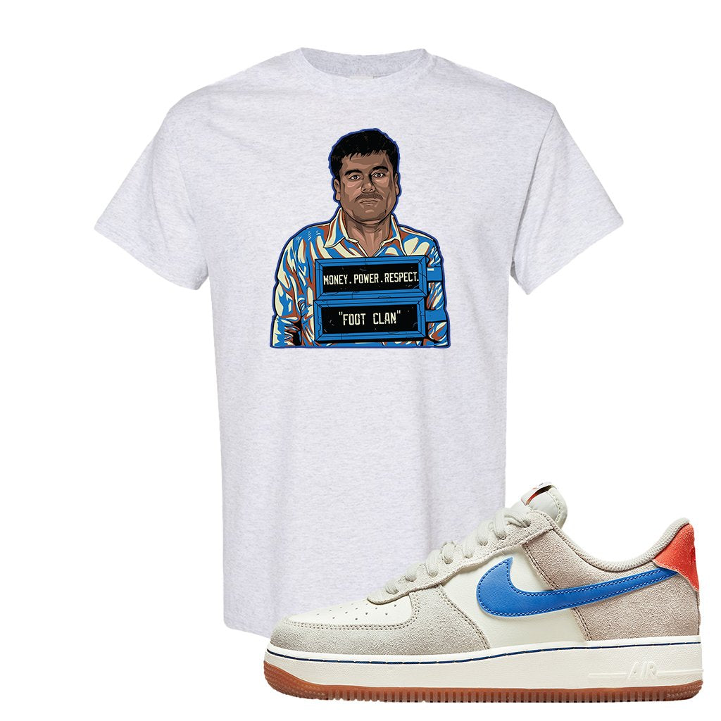 First Use Low 1s Suede T Shirt | El Chapo Illustration, Ash