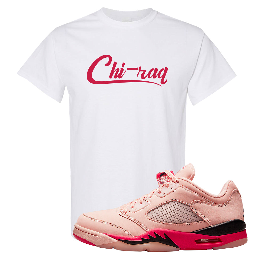 Arctic Pink Low 5s T Shirt | Chiraq, White