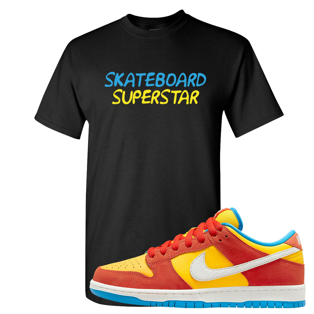 Habanero Red Gold Blue Low Dunks T Shirt | Skateboard Superstar, Black