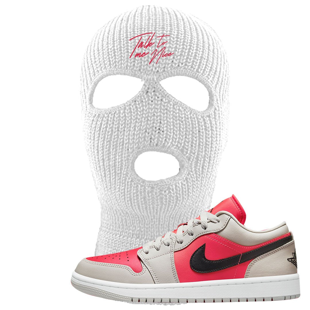 Light Iron Ore Low 1s Ski Mask | Talk To Me Nice, White