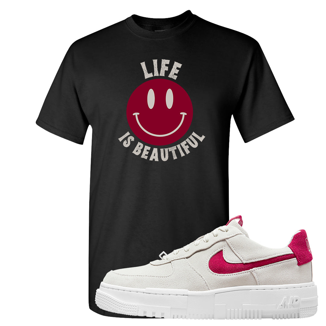 Mystic Hibiscus Pixel AF1s T Shirt | Smile Life Is Beautiful, Black