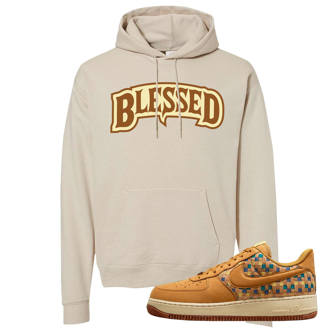 Woven Cork Low AF 1s Hoodie | Blessed Arch, Natural