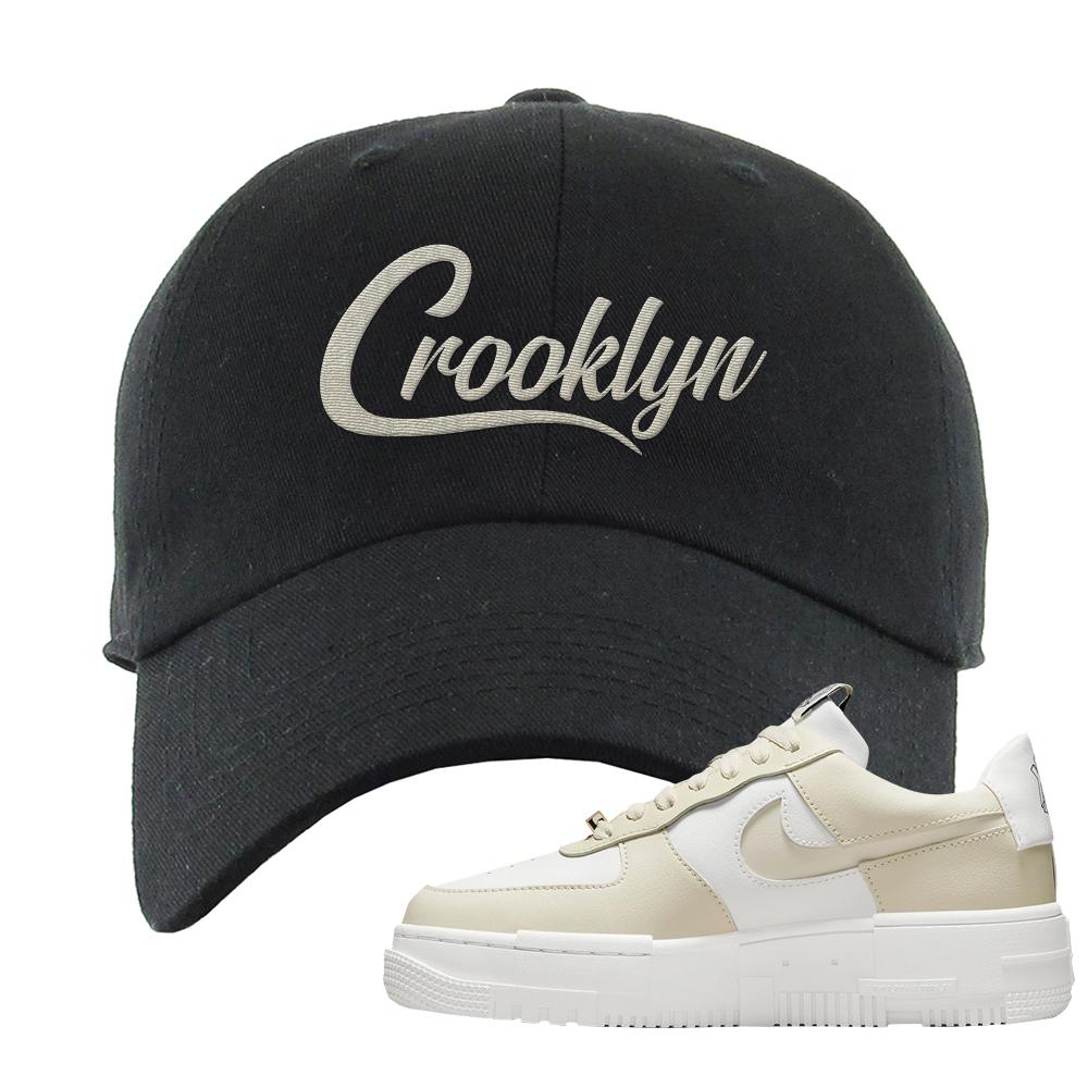 Pixel Cream White Force 1s Dad Hat | Crooklyn, Black