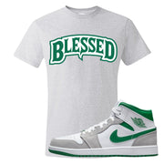 Light Smoke Pine Green Mid 1s T Shirt | Blessed Arch, Ash