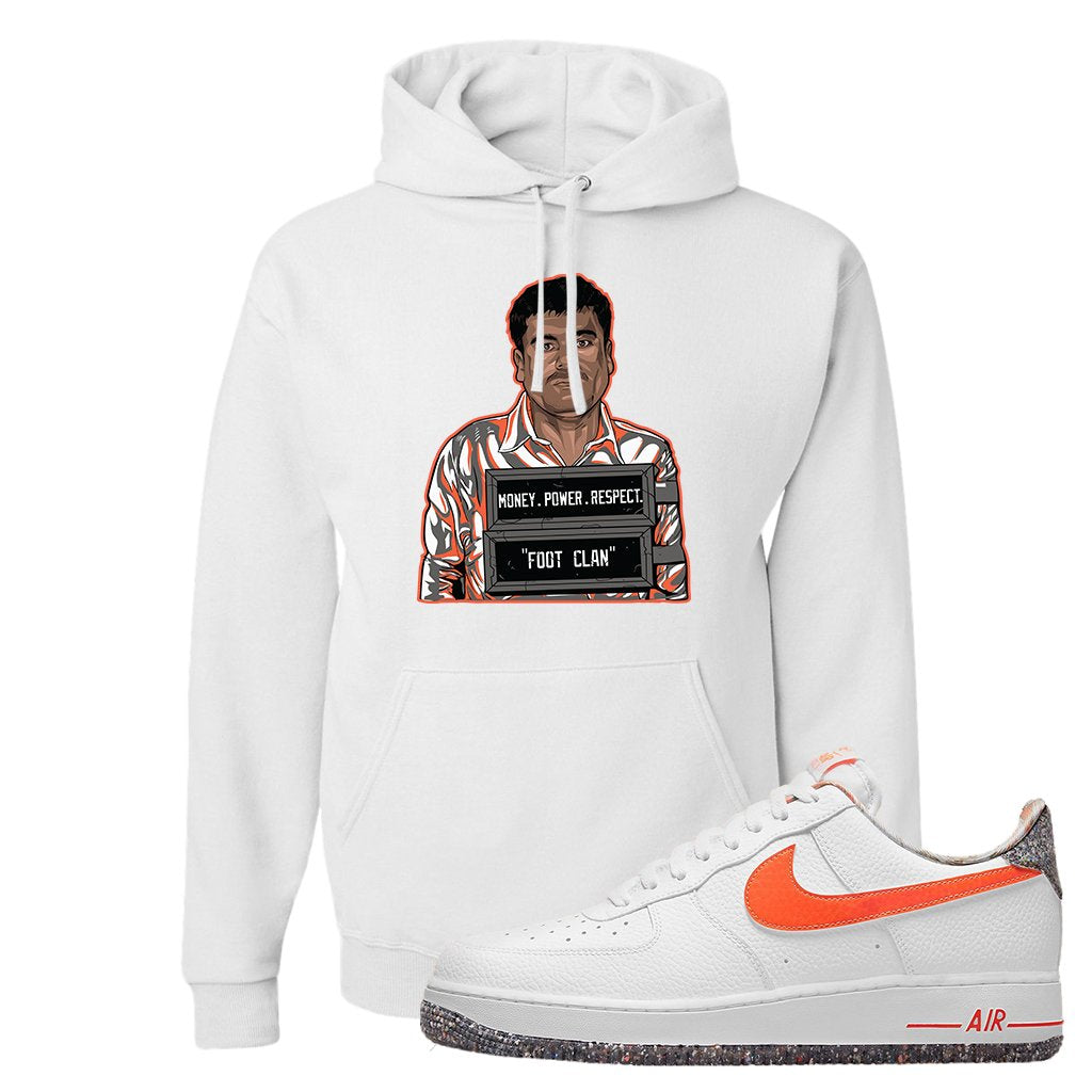 Air Force 1 Low Crimson Grind Rubber Hoodie | El Chapo Illustration, White