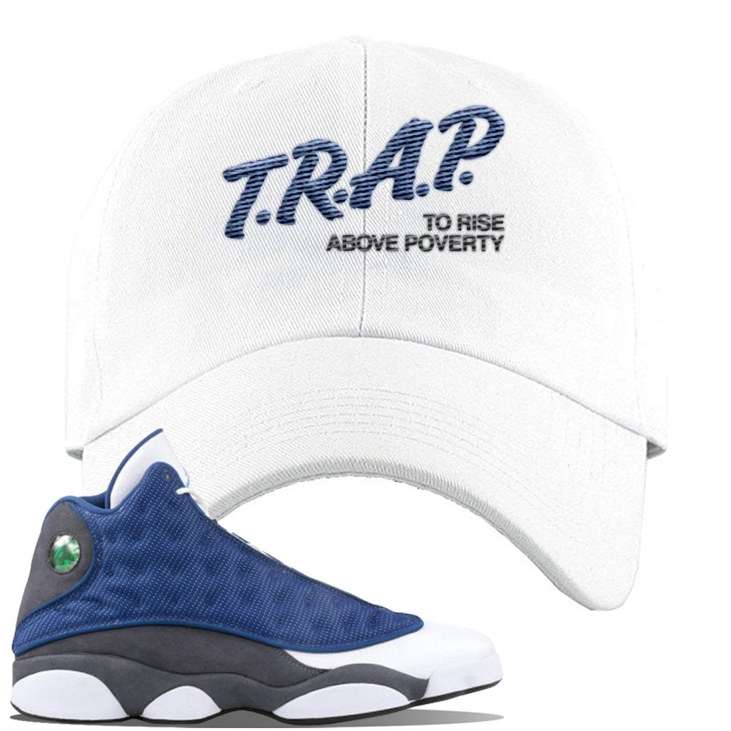 2020 Flint 13s Dad Hat | Trap To Rise Above Poverty, White