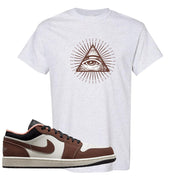 Mocha Low 1s T Shirt | All Seeing Eye, Ash