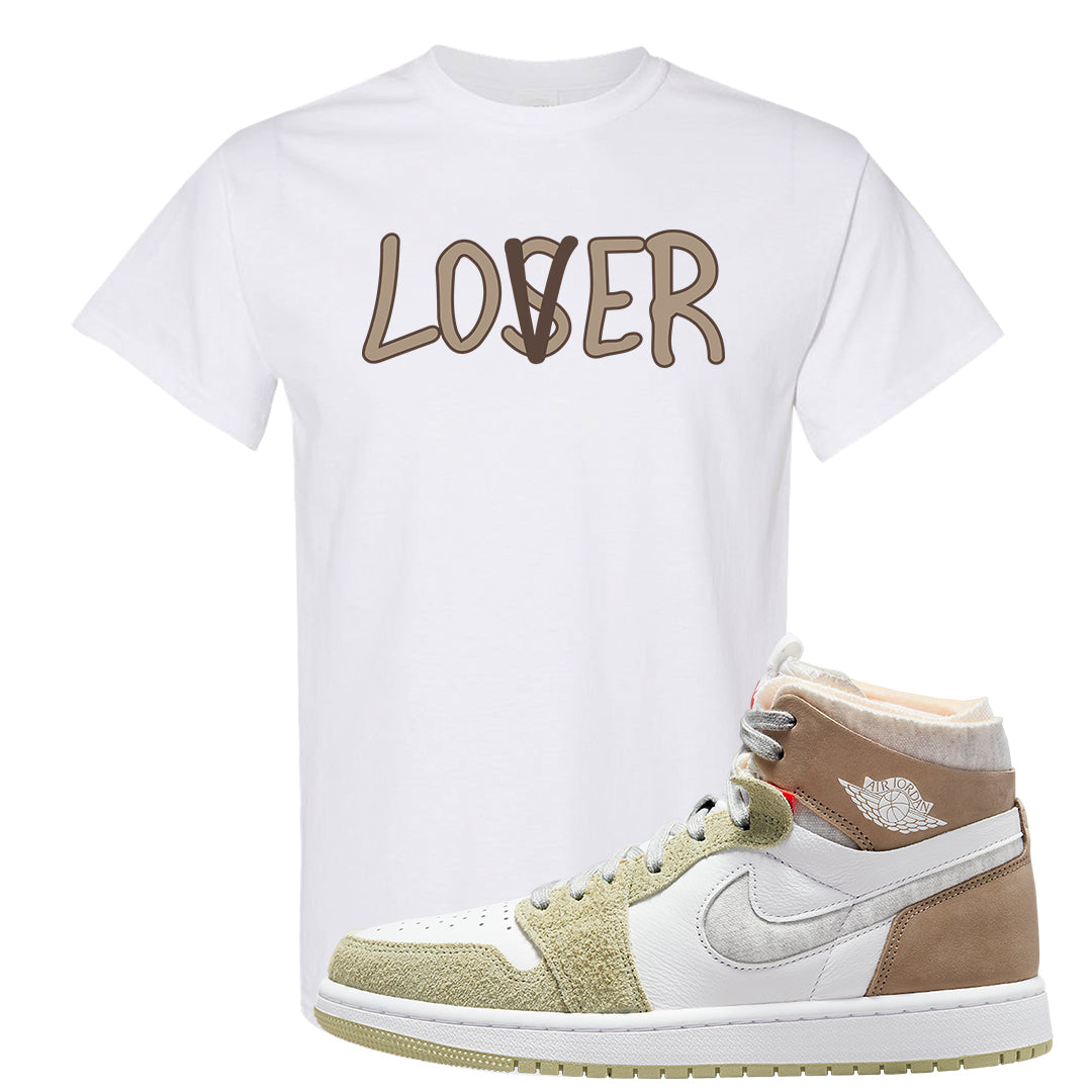 Zoom CMFT Olive Aura 1s T Shirt | Lover, White