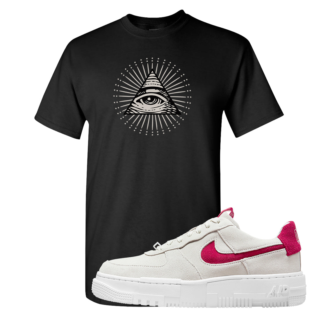 Mystic Hibiscus Pixel AF1s T Shirt | All Seeing Eye, Black