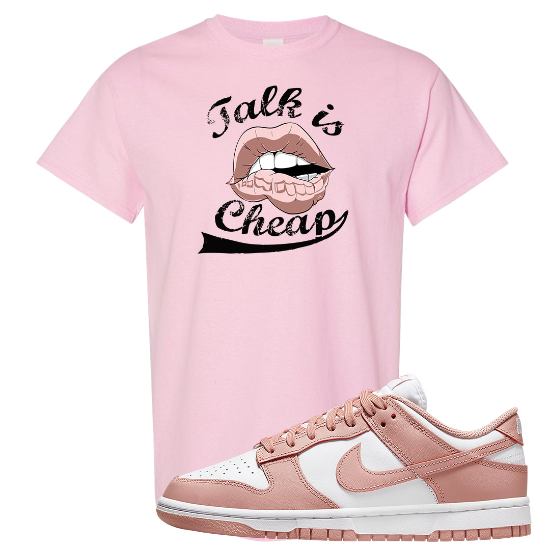 Rose Whisper Low Dunks T Shirt | Talk Is Cheap, Light Pink