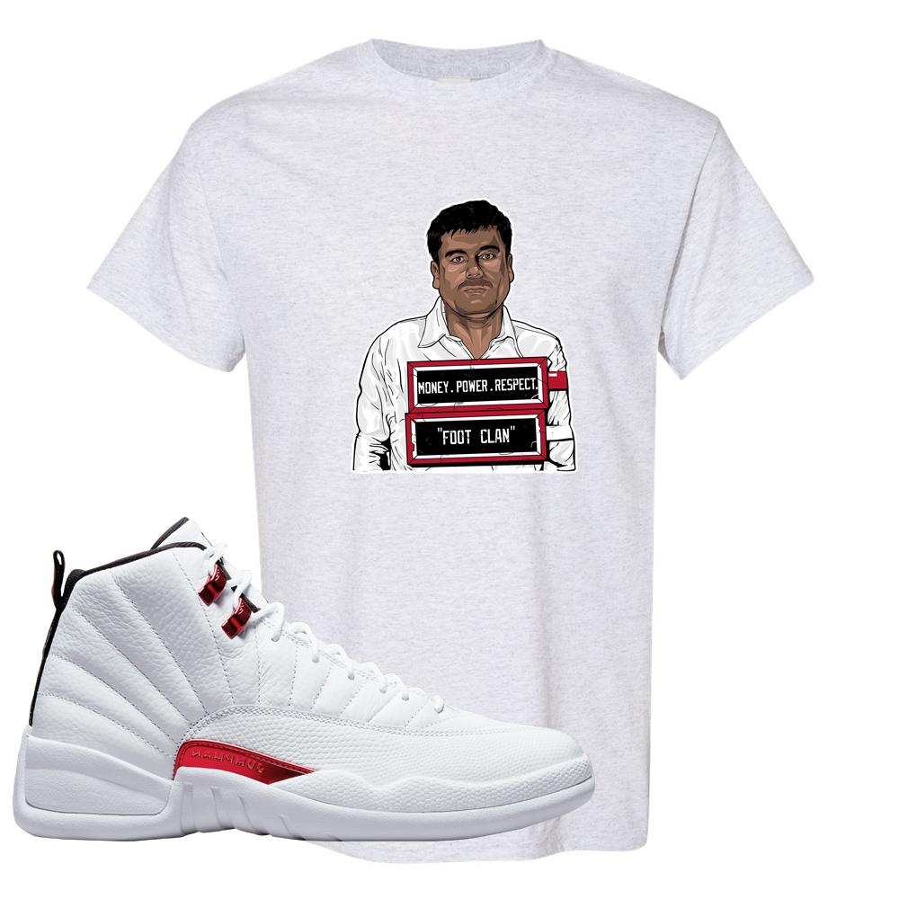 Twist White Red 12s T Shirt | El Chapo Illustration, Ash