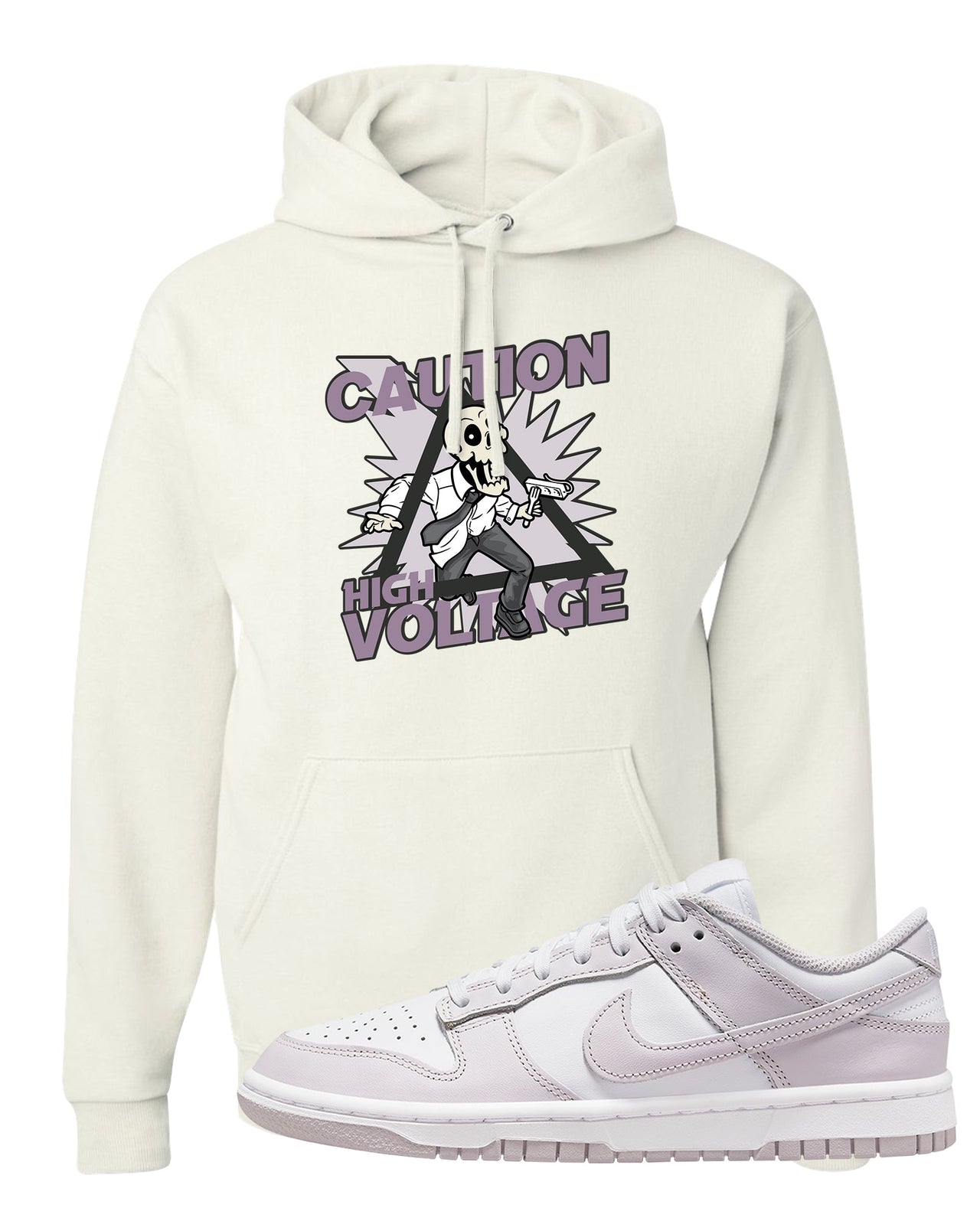 Venice Low Dunks Hoodie | Caution High Voltage, White