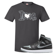 Alternate Shadow Mid 1s T Shirt | 1 Love, Smoke Grey