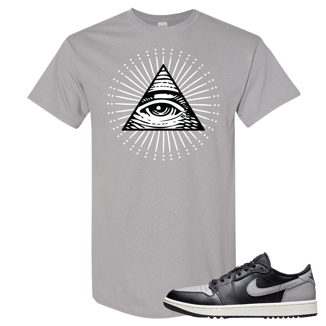 Shadow Golf Low 1s T Shirt | All Seeing Eye, Gravel