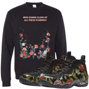 Wear this sneaker matching crewneck to match your Air Foamposite One Floral sneakers. Match your floral foams today!