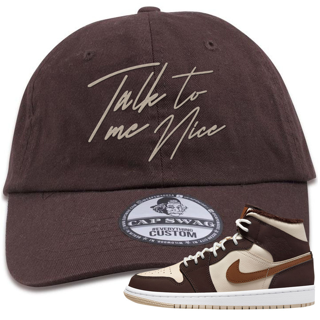 Brown Fleece Mid 1s Dad Hat | Talk To Me Nice, Brown