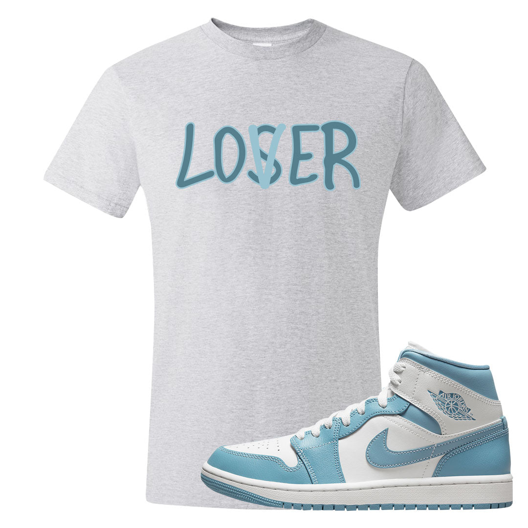 University Blue Mid 1s T Shirt | Lover, Ash