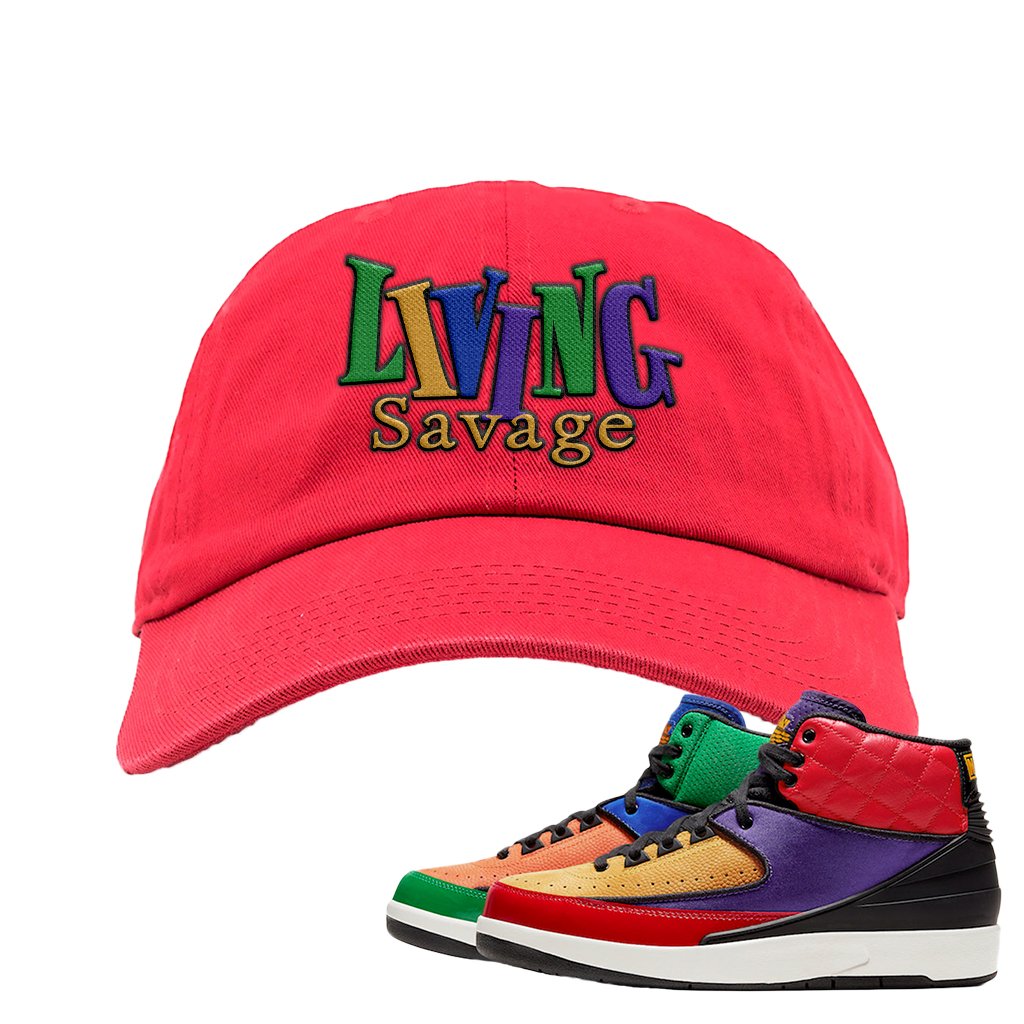 WMNS Multicolor Sneaker Red Dad Hat | Hat to match Nike 2 WMNS Multicolor Shoes | Living Savage