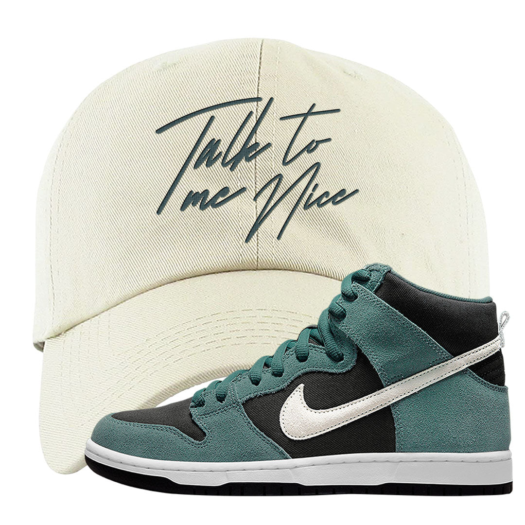 Green Suede High Dunks Dad Hat | Talk To Me Nice, White