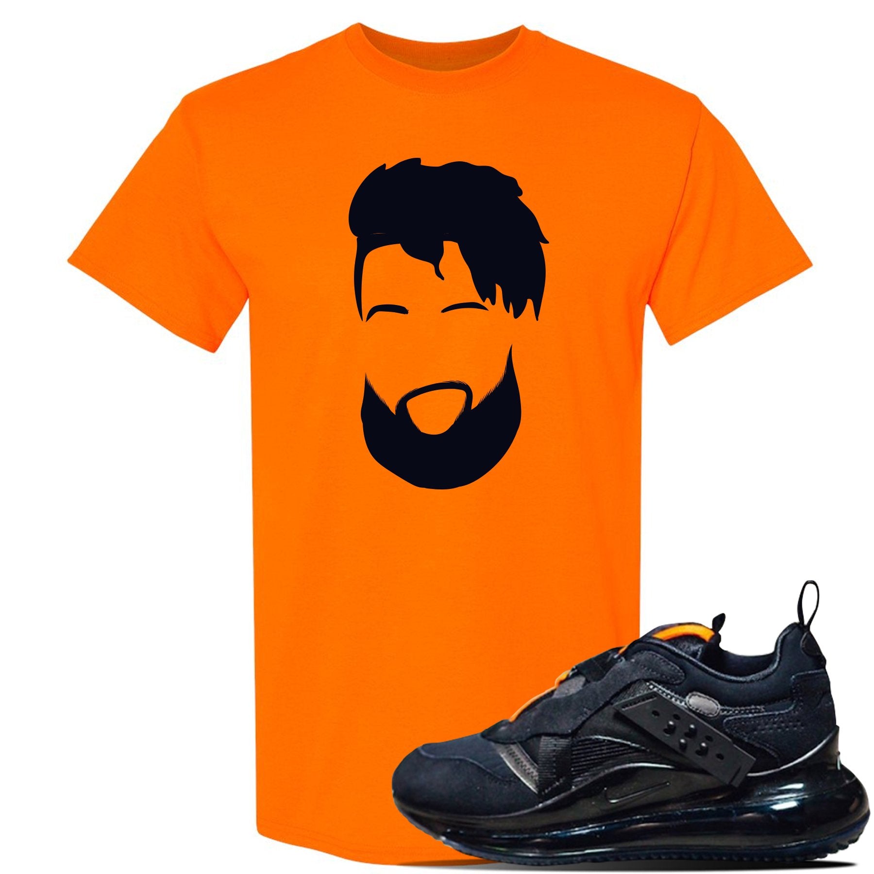 Air Max 720 OBJ Slip Sneaker Safety Orange T Shirt | Tees to match Nike Air Max 720 OBJ Slip Shoes | OBJ Head