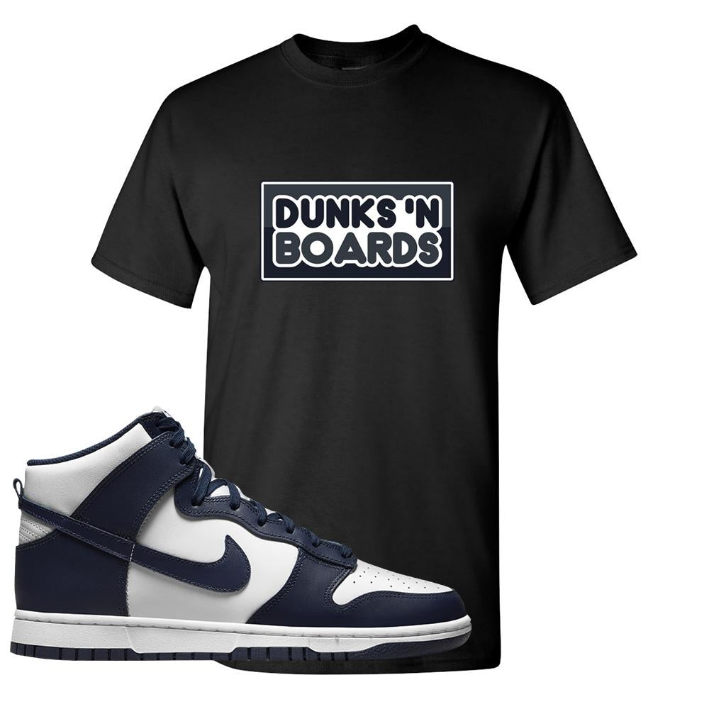 Midnight Navy High Dunks T Shirt | Dunks N Boards, Black