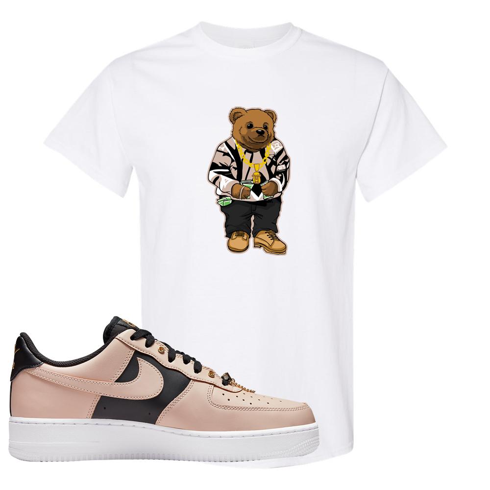 Air Force 1 Low Bling Tan Leather T Shirt | Sweater Bear, White