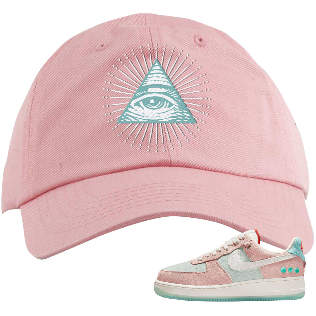 Shapeless AF 1s Dad Hat | All Seeing Eye, Light Pink