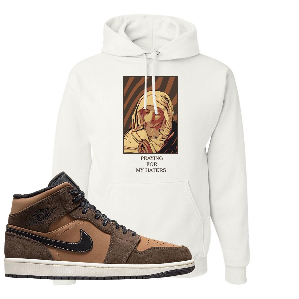 Earthy Brown Mid 1s Hoodie | God Told Me, White