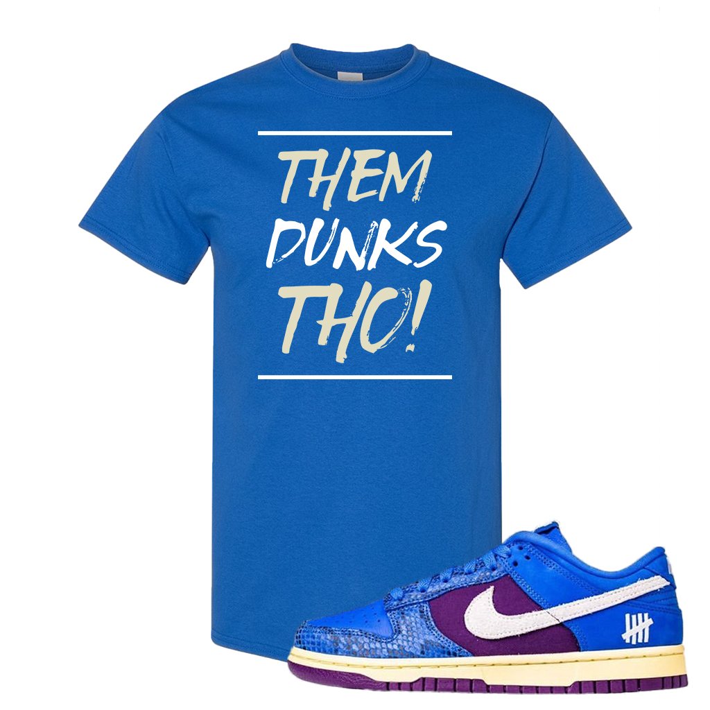 SB Dunk Low Undefeated Blue Snakeskin T Shirt | Them Dunks Tho, Royal