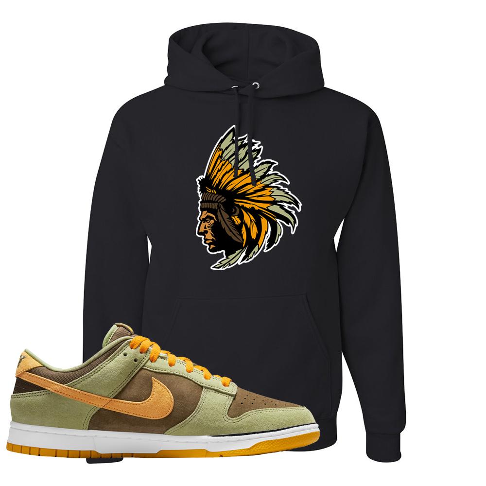 SB Dunk Low Dusty Olive Hoodie | Indian Chief, Black