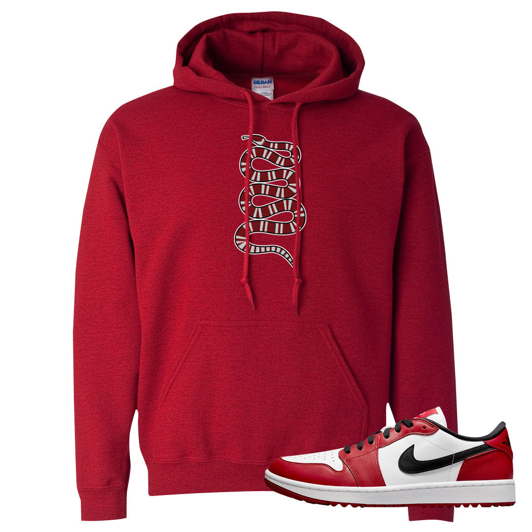 Chicago Golf Low 1s Hoodie | Coiled Snake, Red