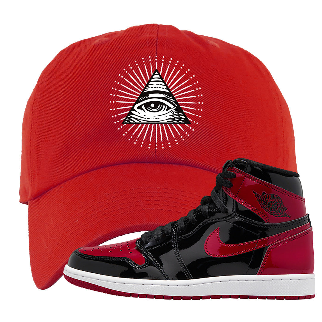 Patent Bred 1s Dad Hat | All Seeing Eye, Red
